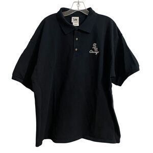 Lee Sport Shirt Men Sz XL Black Vintage Chicago White Sox Polo Golf Shirt Cott…